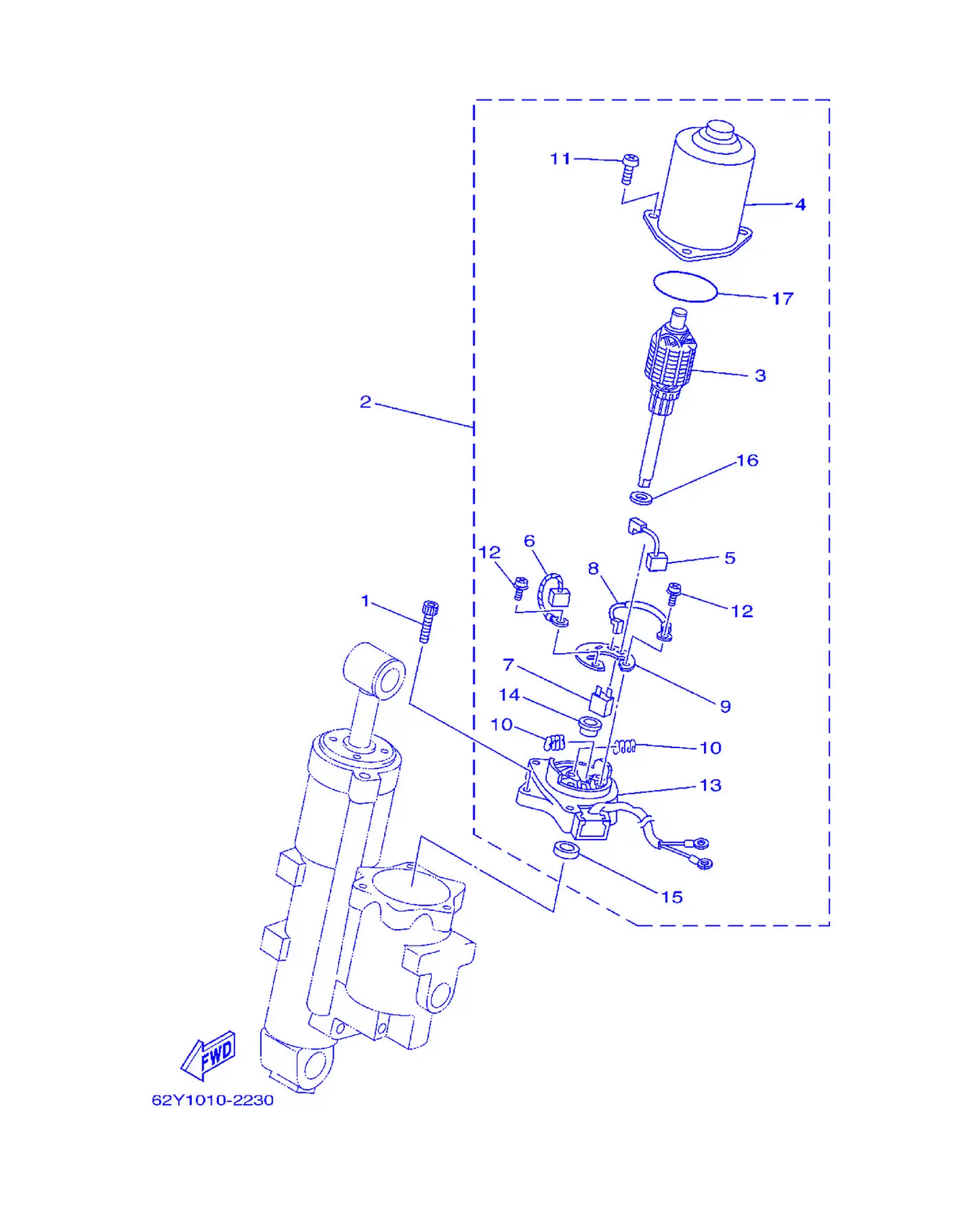 パワートリム & チルトアセンブリ 3爆炸图